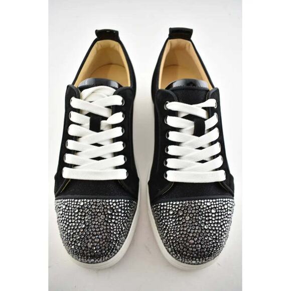 Christian Louboutin Louis Junior P Strass Donna Flat Black Low Top Sneaker 37 - Picture 5 of 12
